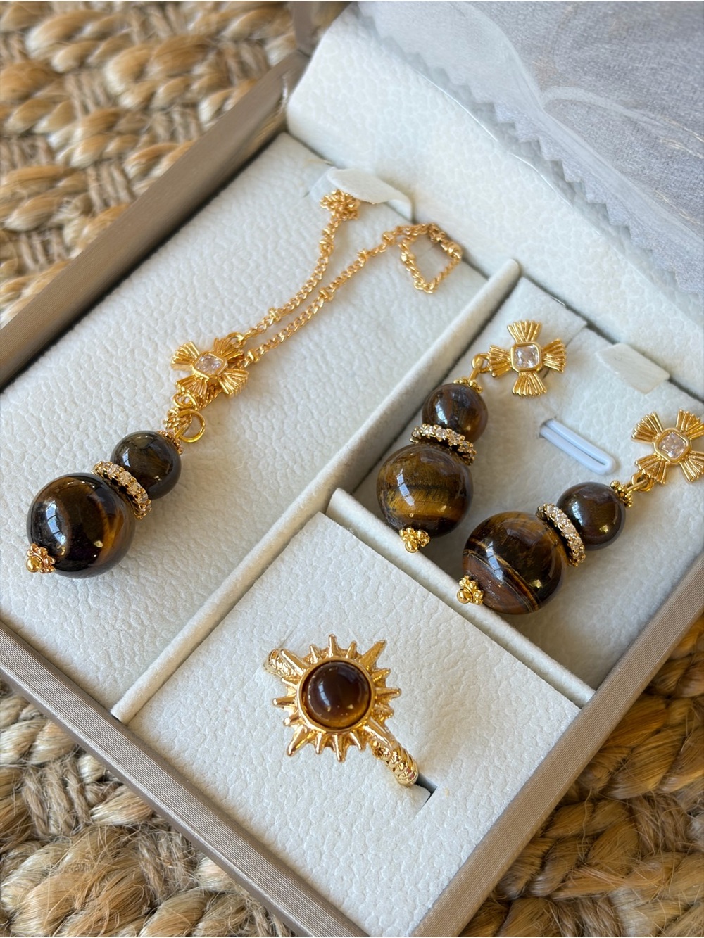 3 pc. Tiger's Eye Jewelry Set